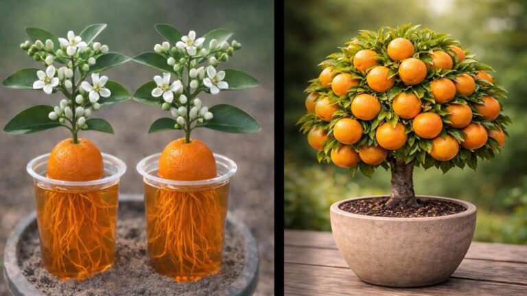 Mit dieser einfachen Methode verwandelst du eine Orange in eine blühende Pflanze …