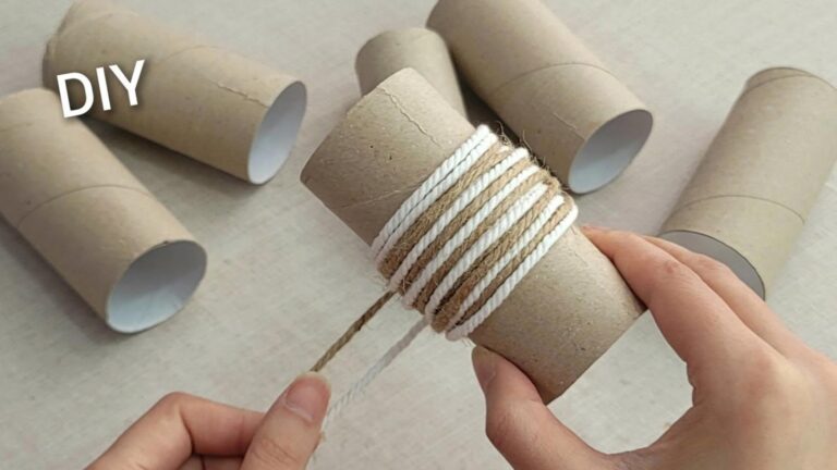 Dieser einfache Trick verwandelt Toilettenpapierrollen in nützliche Aufbewahrungskörbe…